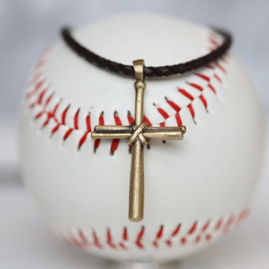Bronze Cross on Leather for Men Kids Boys