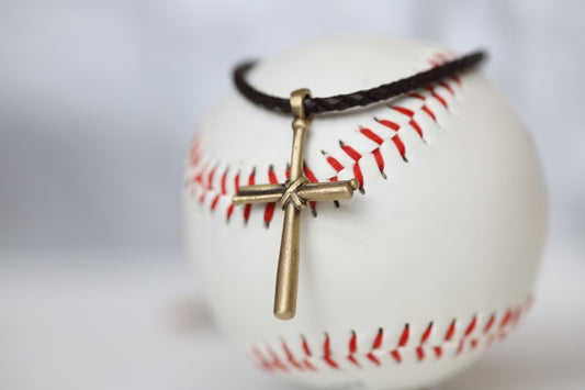 Bronze Cross on Leather for Men Kids Boys