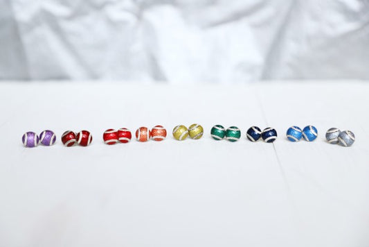 Personalized Custom Sterlnig Silver Baseball Stud Earrings Pick Your Team Color