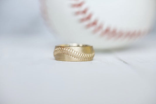 10k Baseball Stitch Ring 8mm