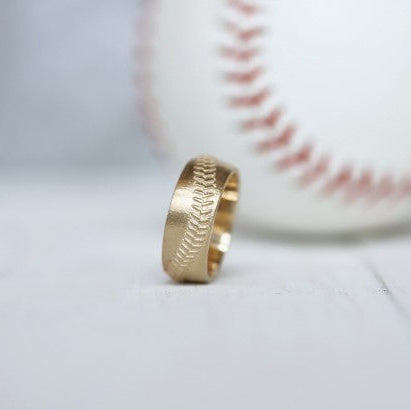 10k Baseball Stitch Ring 8mm