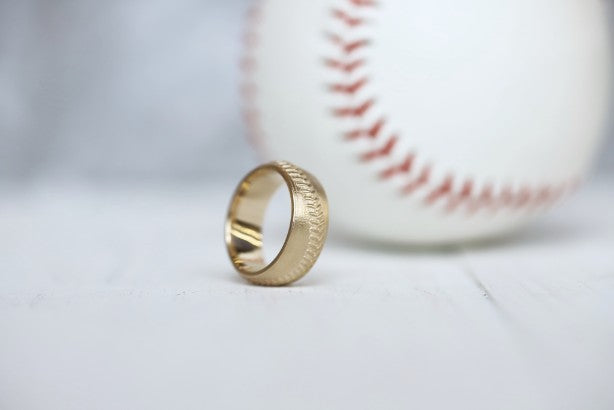 10k Baseball Stitch Ring 8mm
