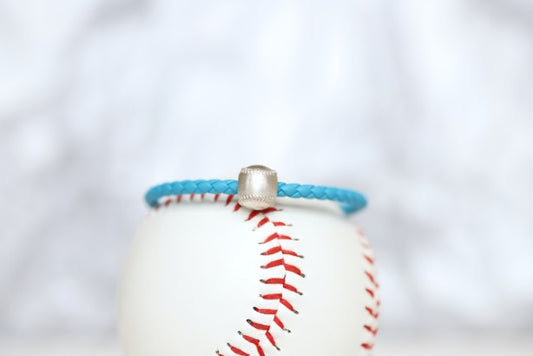 Customize your own baseball leather bracelet! Product Details Sterling silver lobster clasp Fine Italian leather Choose from sterling silver baseball Choose bracelet length (Average size for women is 7") mom gift custom personalized team colors baseball bracelet coach softball bracelet jewelry leather italian leather sterling silver bracelet stack