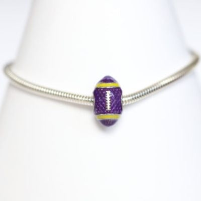 LSU Enameled Football Bracelet