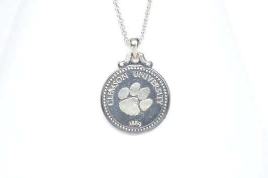 Clemson Sterling Coin Necklace