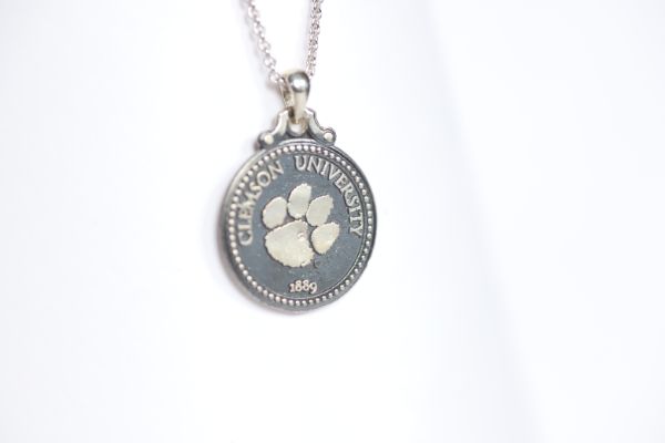 Clemson Sterling Coin Necklace