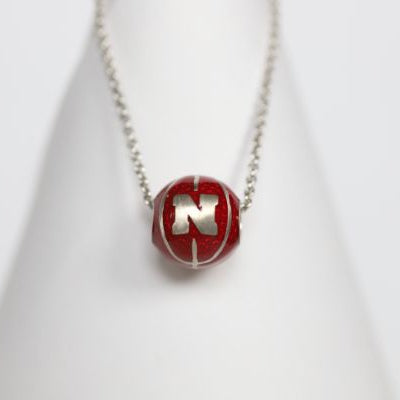 Nebraska Enameled Basketball Pendant