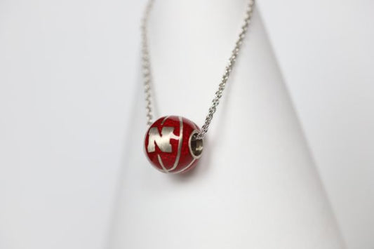 Nebraska Enameled Basketball Pendant