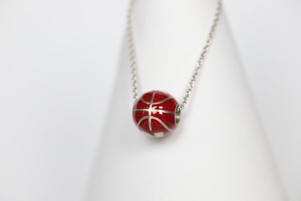 Nebraska Enameled Basketball Pendant