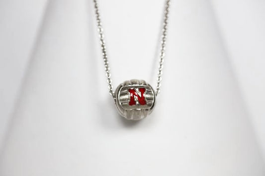 Nebraska Enameled Volleyball Pendant