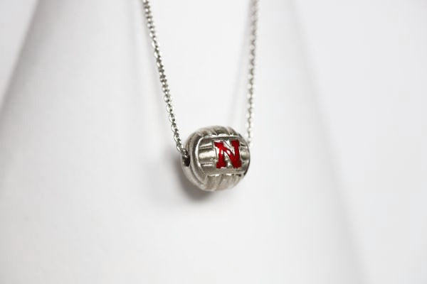 Nebraska Enameled Volleyball Pendant