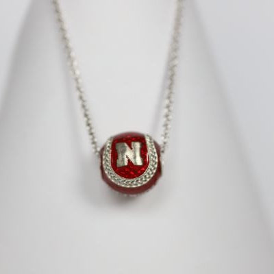 Nebraska Enameled Baseball Pendant