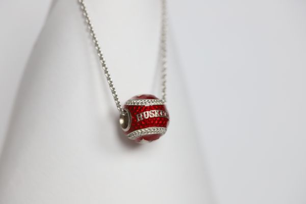 Nebraska Enameled Baseball Pendant