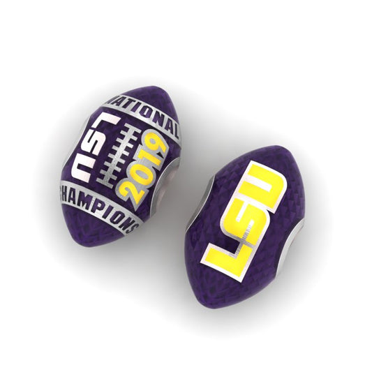 LSU National Champions Enameled Football Bead