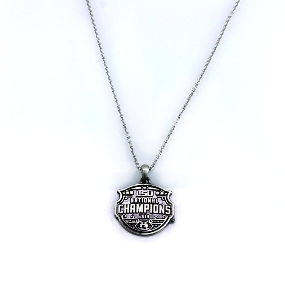 LSU National Champions Antiqued Flat Pendant