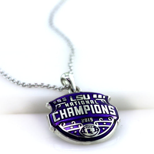 LSU National Champions Sculpted Enameled Pendant
