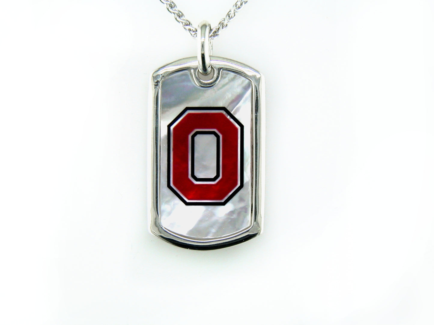 Ohio State Mother of Pearl Dogtag