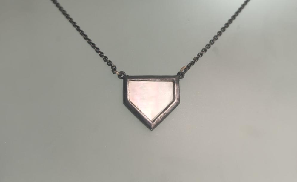 Homeplate silver pendent