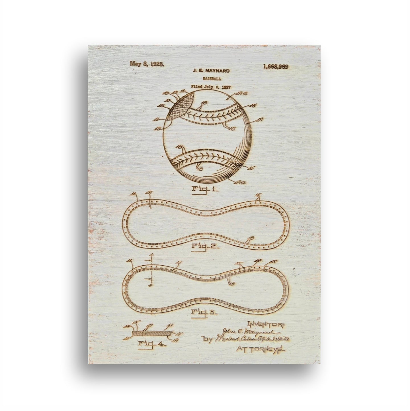 Baseball Patent Wood Signs