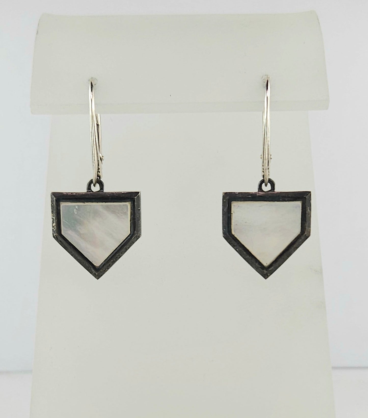 Home Plate Mother of Pearl & Sterling Silver Earrings