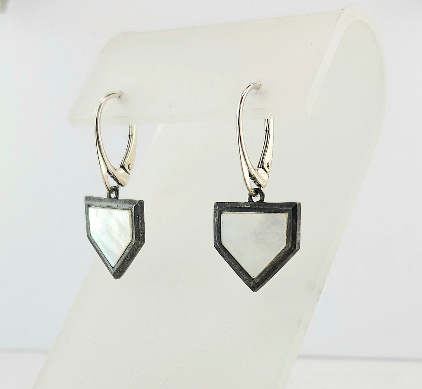 Home Plate Mother of Pearl & Sterling Silver Earrings