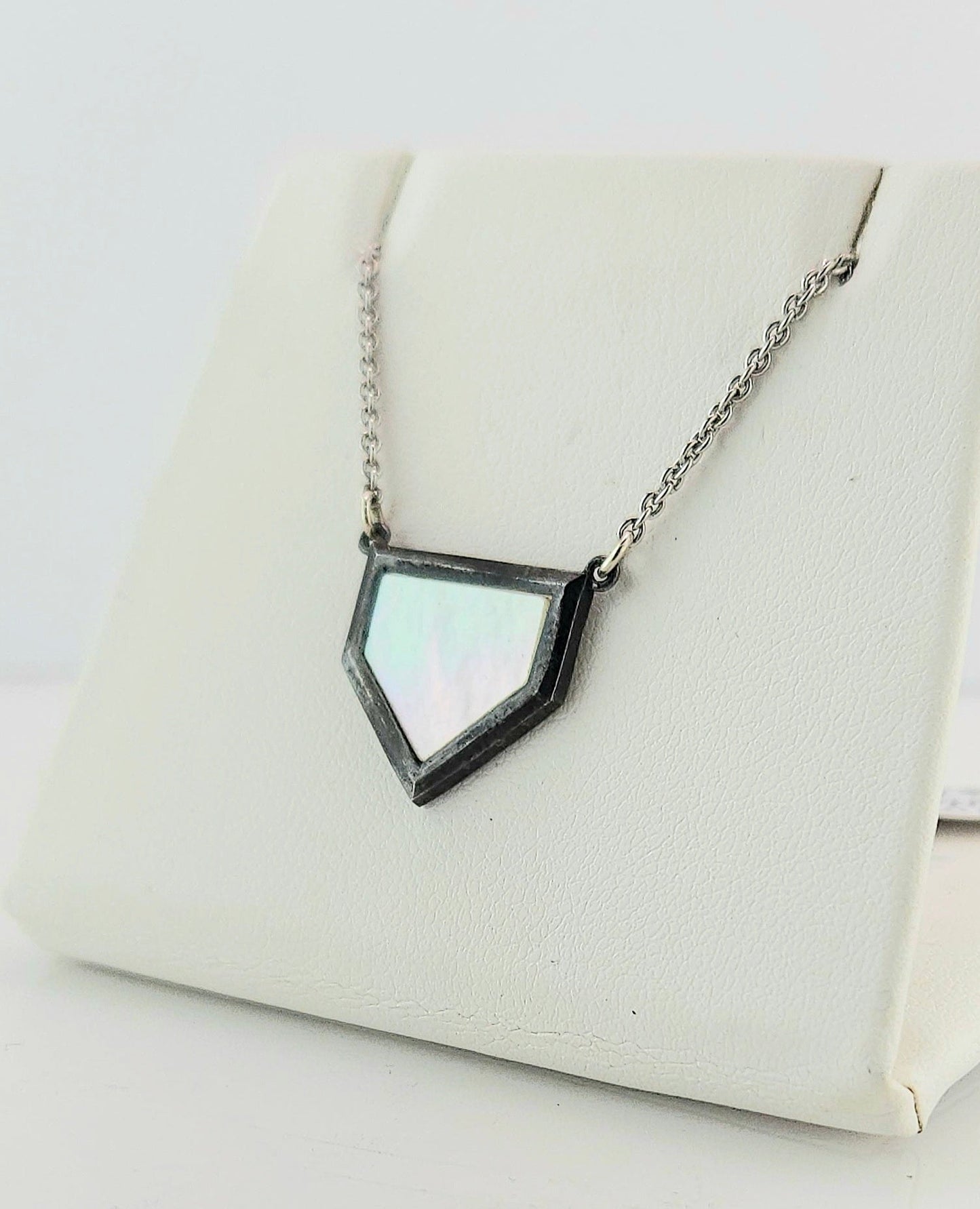 Home Plate Mother of Pearl Silver Pendant