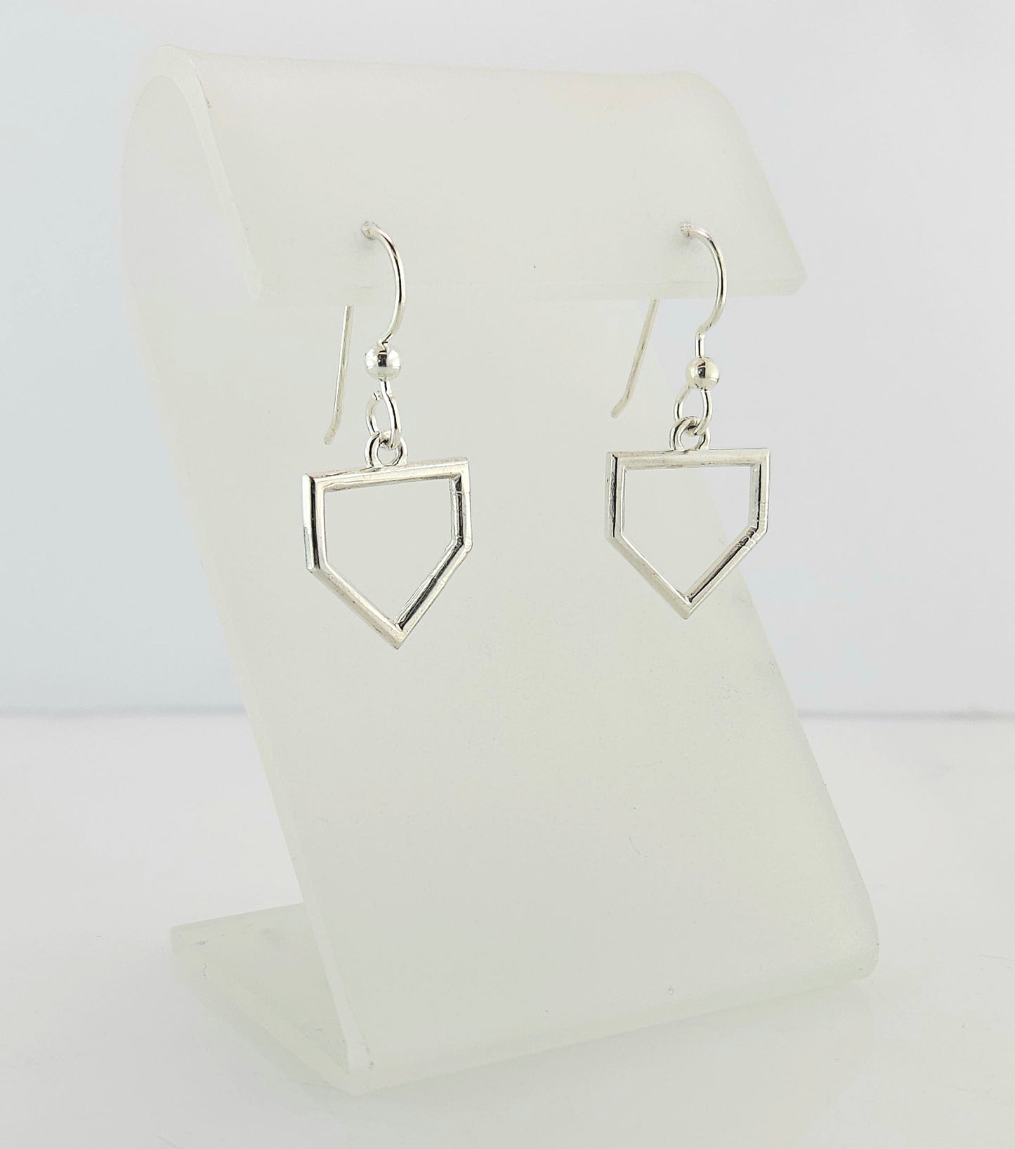 Home Plate Sterling Silver Earring