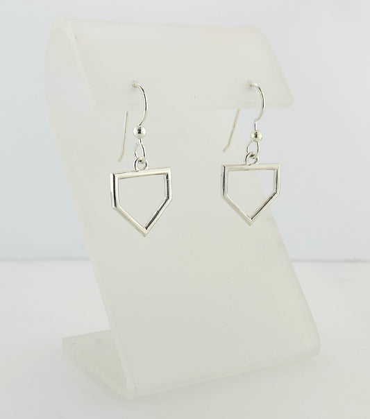 Home Plate Sterling Silver Earring