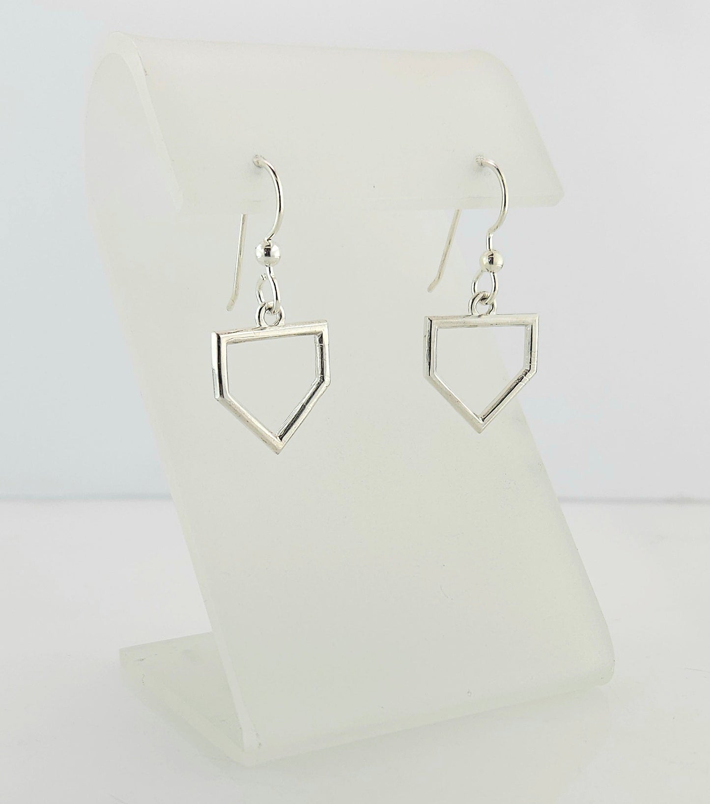 Home Plate Sterling Silver Earring