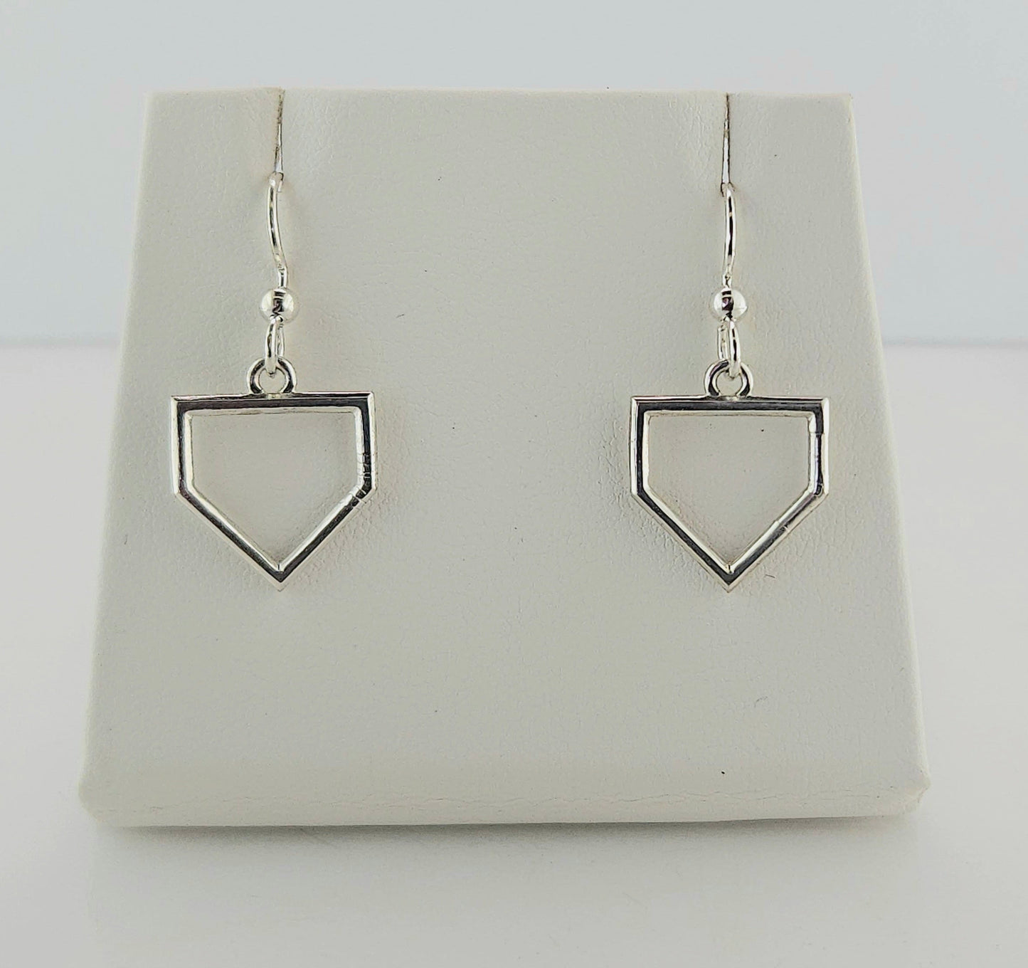 Home Plate Sterling Silver Earring