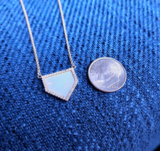 Gold Home Plate with Diamond and Mother-of-Pearl