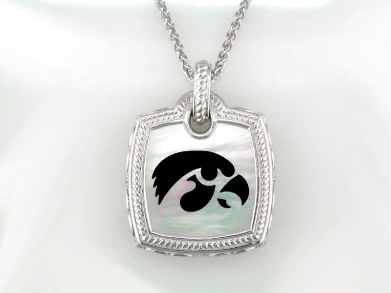 Iowa Mother of Pearl Cushion Pendant