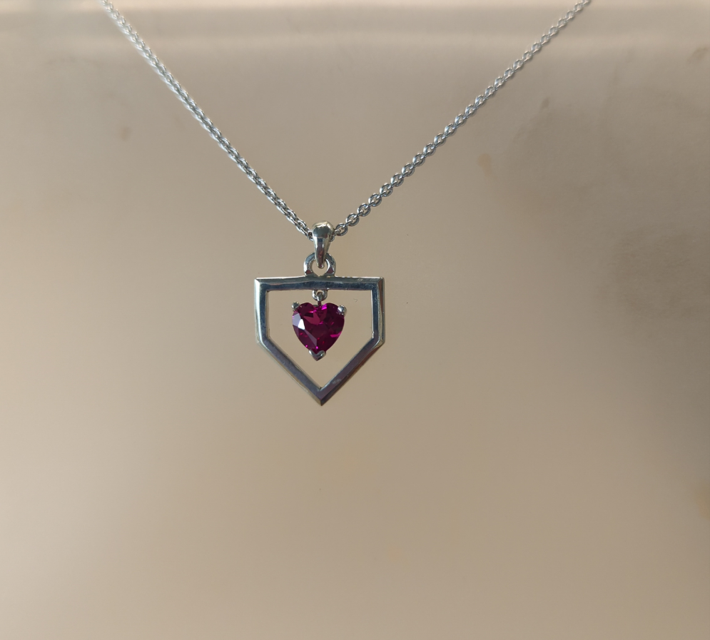 Home Plate Silver Pendant