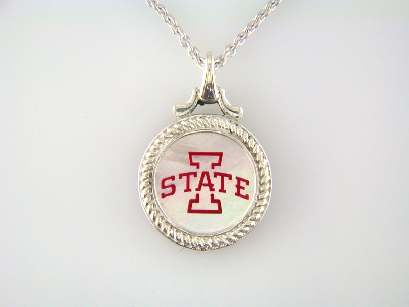 Iowa State Mother of Pearl Pendant
