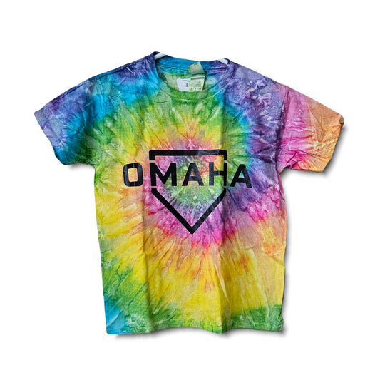 Kid's Tie-Dye Omaha Home Plate T-Shirt