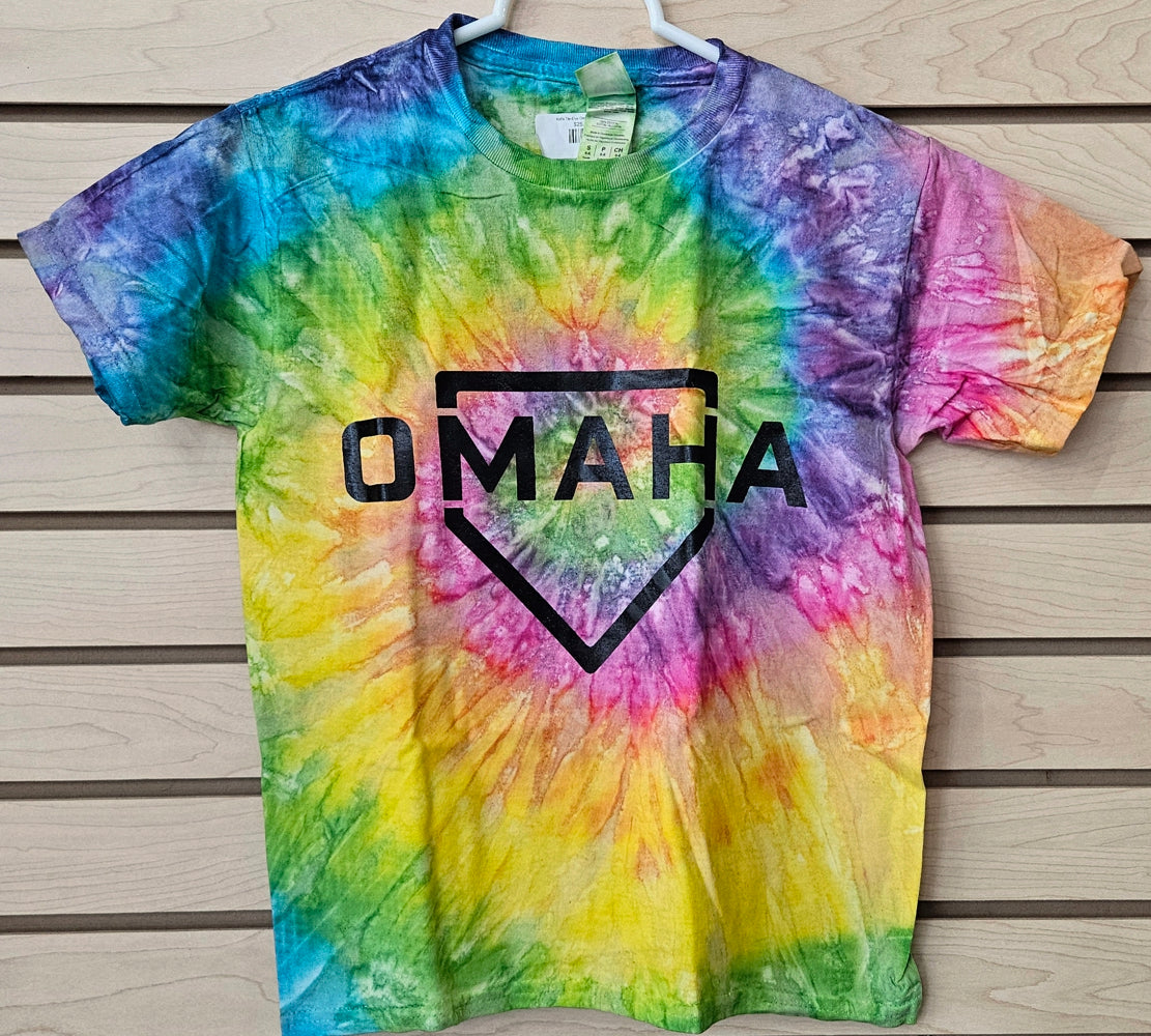 Kid's Tie-Dye Omaha Home Plate T-Shirt