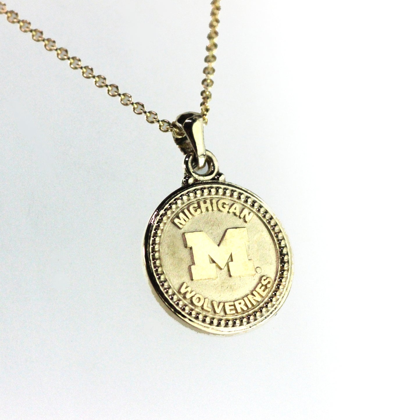 Michigan Wolverines Men's Basketball National Champions 14k yellow gold necklace