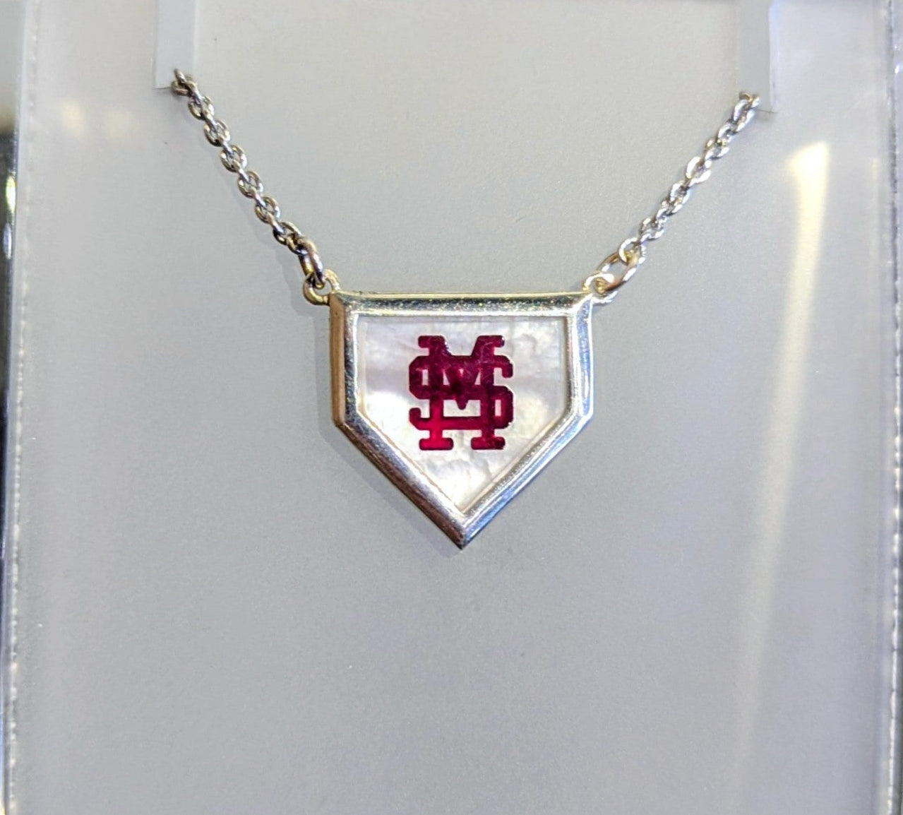 Mississippi State Home Plate Necklace
