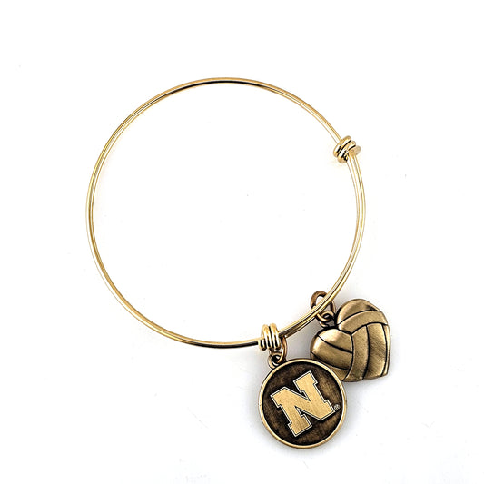 Nebraska Volleyball Heart Bracelet
