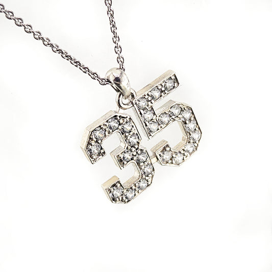 Diamond and Sterling Silver Number Pendant