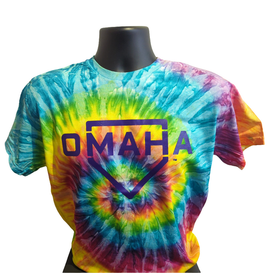 Tie Dye Omaha Home Plate Adult T-shirts