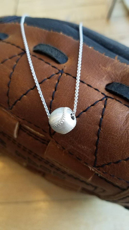 Sterling Silver Baseball/Softball Pendant