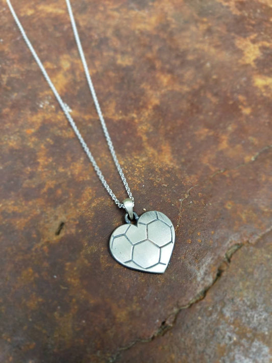 Soccer Heart Pendant Sterling silver Jewelry