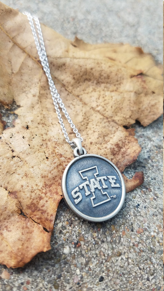 Iowa State University, Cyclones Sterling Silver Antiqued Pendant