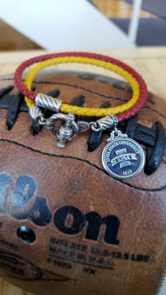 Iowa State Sterling Silver Charm Bracelet