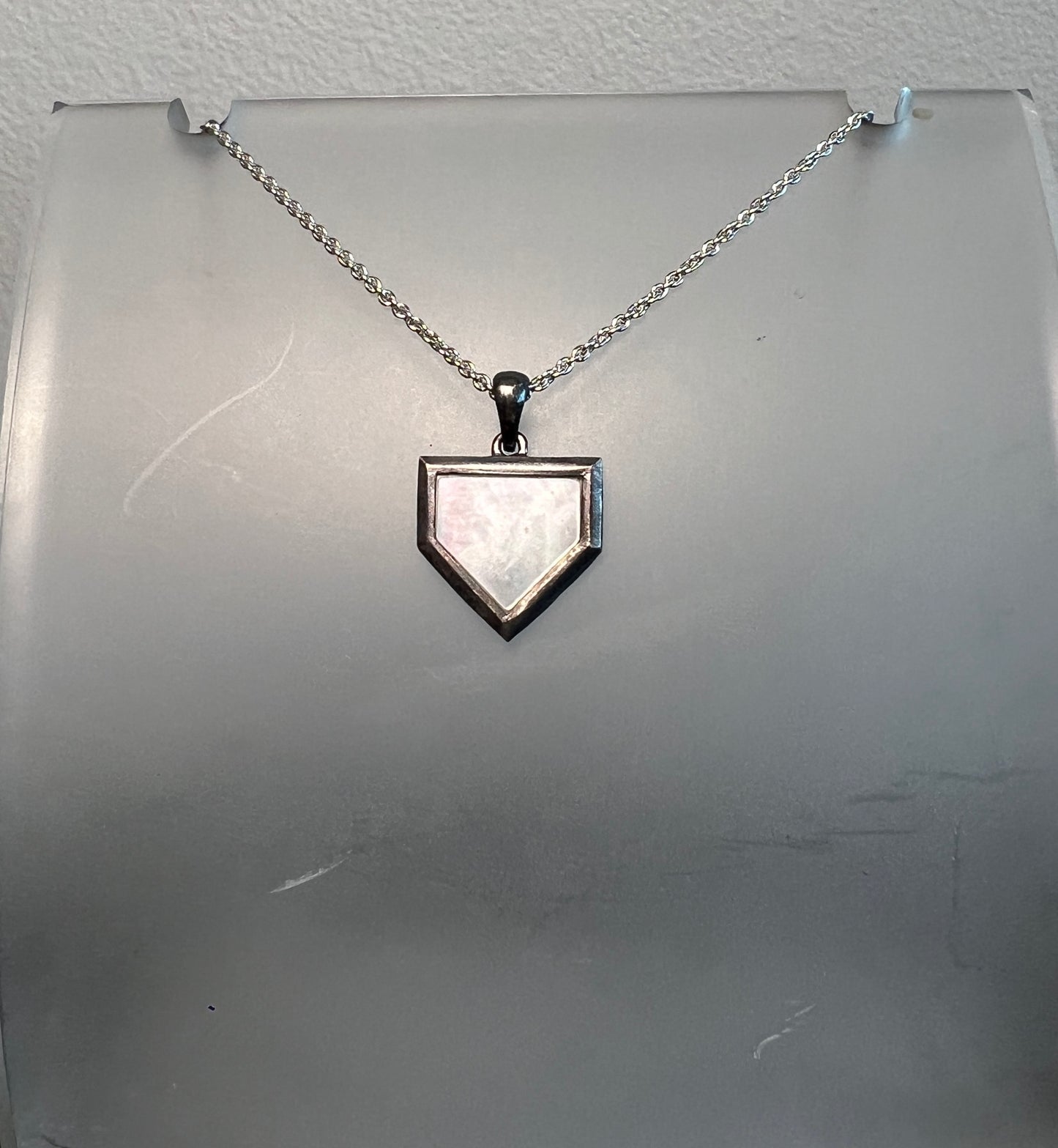 Home Plate Mother of Pearl Silver Pendant