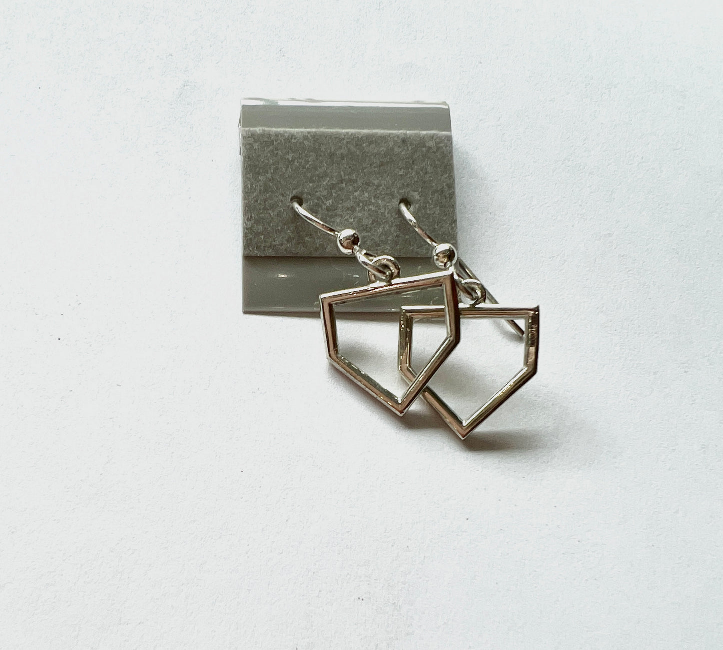 Home Plate Sterling Silver Earring