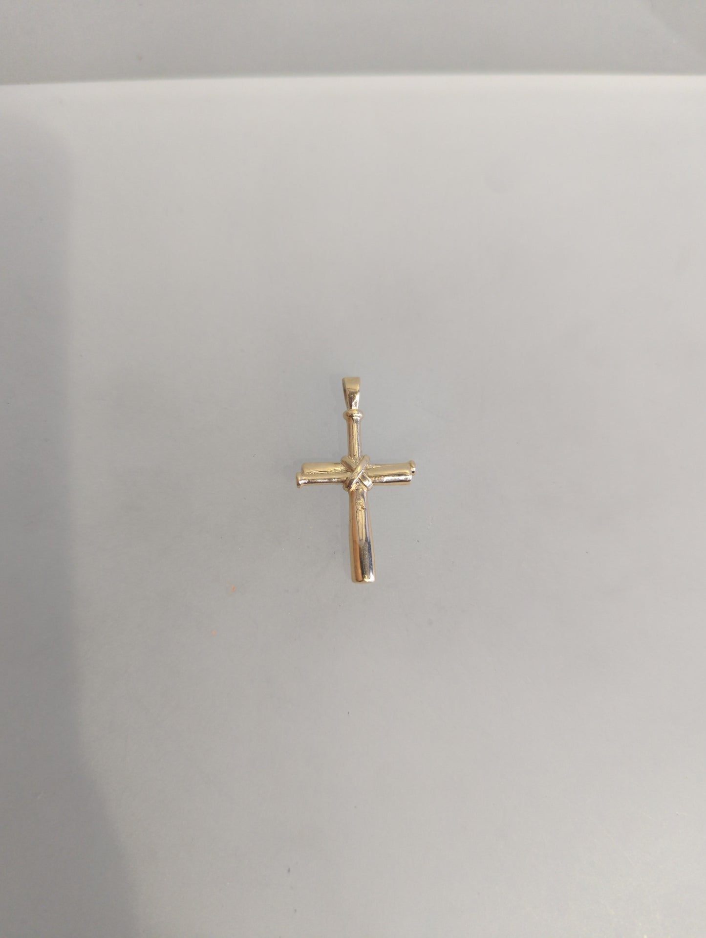 Men's 14k Gold Baseball Bat Cross Necklace