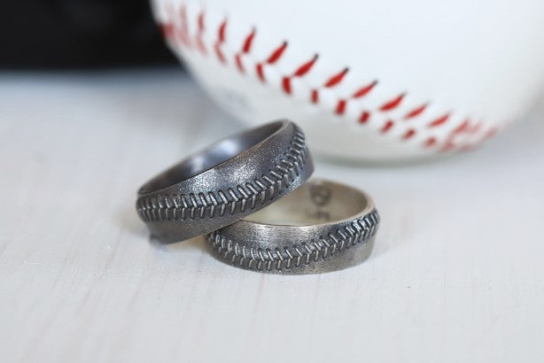 14k Baseball Stitch Ring 8mm – Argent Sports