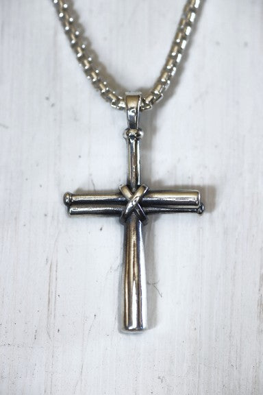 Baseball Cross Sterling silver Lobster clasp Rounded box chain Metal finish (in pictured order) gun metal, brushed, high polished